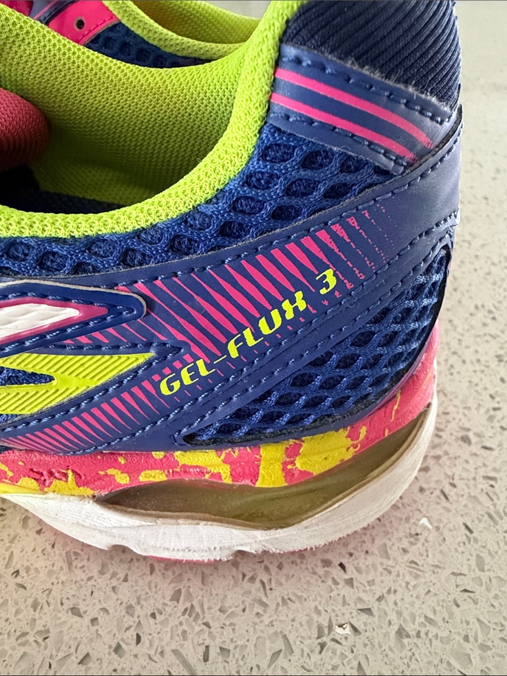 ASICS Navy Running Shoes with Pink & Neon Yellow Accents - Picture 2 of 12